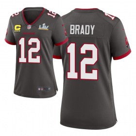 Tampa Bay Buccaneers Tröjor Tom Brady 12 Nike Alternate 2021 Super Bowl LV Captain Patch - Dame